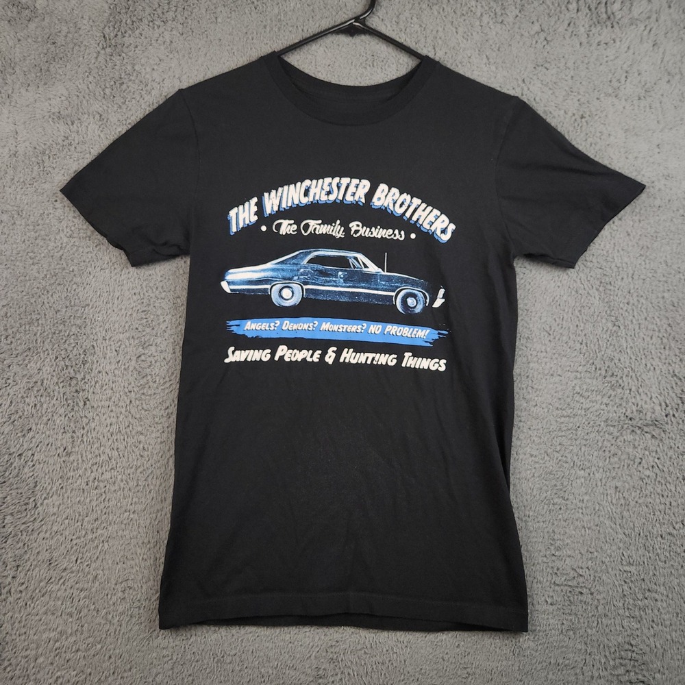 Supernatural T-Shirt Womens Small Black Graphic Winchester Brothers Impala Tee